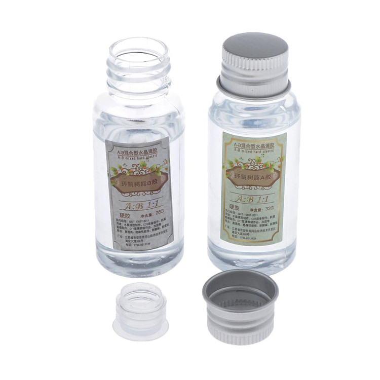 2 Bottles AB Clear Crystal Epoxy Resin Glue For DIY Crafts 1:1 60g Hard Glue