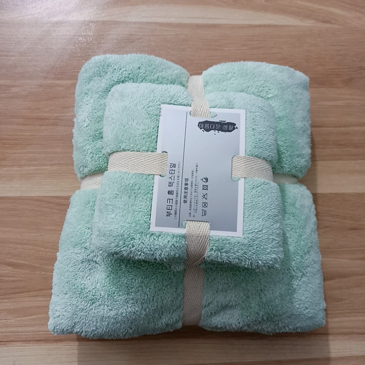 Combo 2 Khăn Tắm Hàn Quốc Cotton Siêu Mịn - Hàng Nhập Khẩu