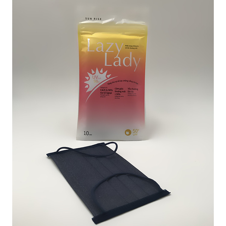 Túi 10 cái Khẩu trang y tế chống nắng Lazy Lady UPF50+ Chống bụi, chống vi khuẩn đạt tiêu chuẩn y tế Âu Mỹ, Nhập khẩu Đài Loan