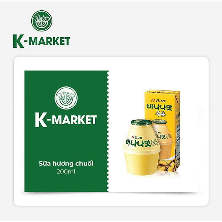 K-Market - Sữa Hương Chuối (200ml)