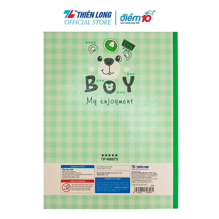 Tập Học Sinh 96 Trang 5 Ô Ly Vuông 100gsm (5 Tập) - Ảnh 5