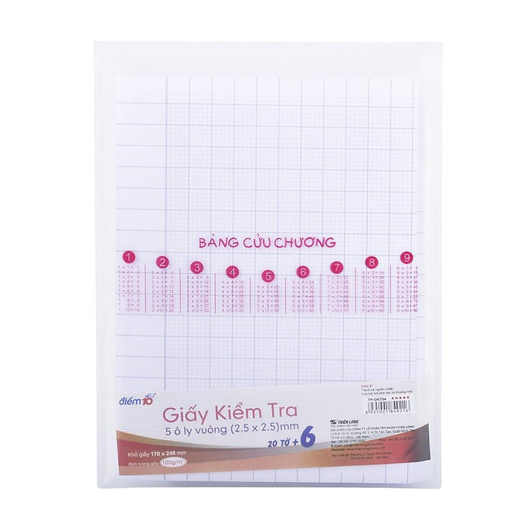 Giấy Kiểm Tra Điểm 10 TP-GKT04 (5 ô ly vuông) - Ảnh 2