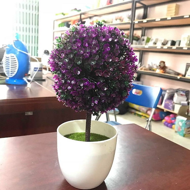 Chậu cây giả Cẩm tú cầu để bàn nhiều màu
