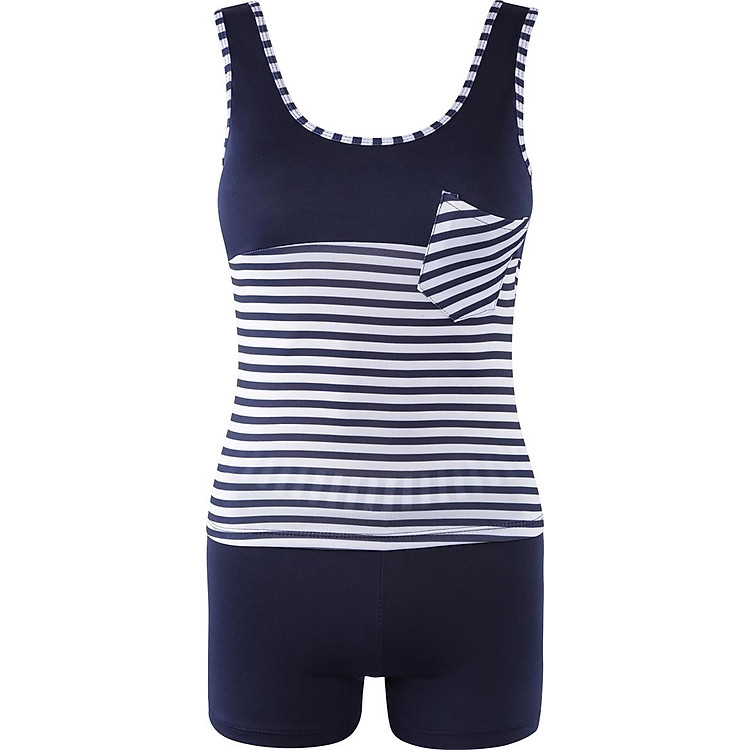 Bộ Đồ Bơi Nữ Sọc Đen Xanh Morie Fashon (Dưới 55kg)