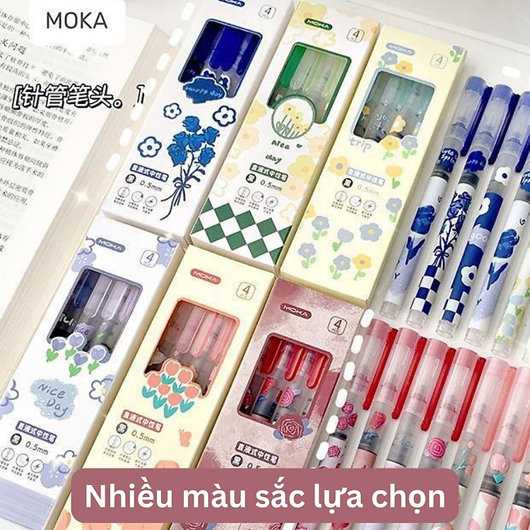 Bộ Bút Mực Gel (4 cây) 0.5mm - Đen - Ảnh 3