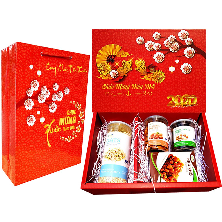 HỘP QUÀ TẾT 2020- COMBO 4 LOẠI HẠT DINH DƯỠNG TỐT CHO SỨC KHỎE