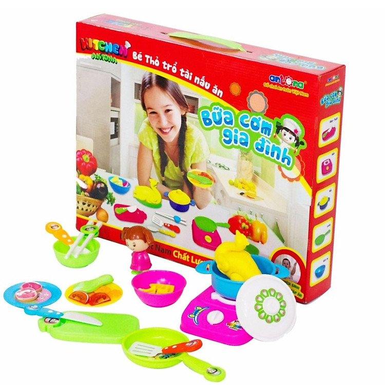 Đồ Chơi Hướng Nghiệp Bộ Nấu Ăn Bữa Cơm Gia Đình Đỏ Antona