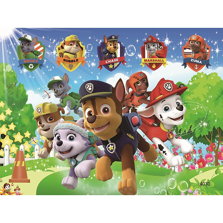 Tranh ghép gỗ 40 mảnh - Đội chó cứu hộ