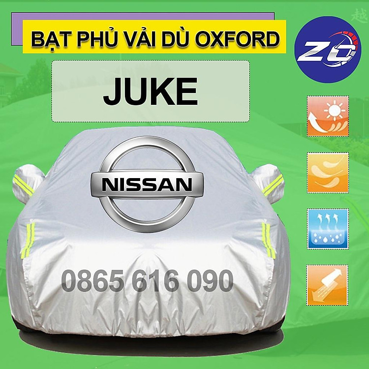 Bạt trùm xe ô tô 5 chỗ Nissan Juke vải dù oxford cao cấp áo trùm che phủ xe hơi, bạc phủ xe oto chống nóng,mưa,bụi