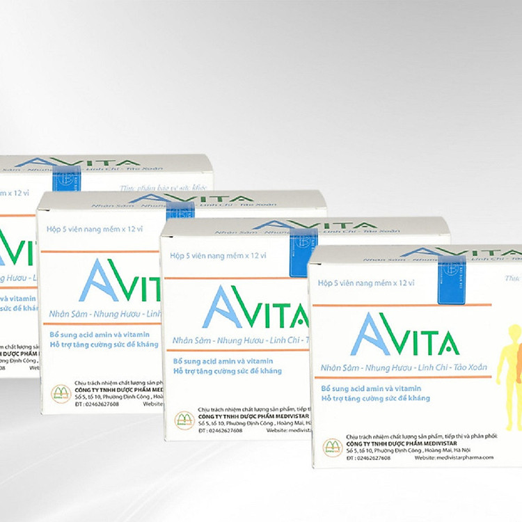 Combo 4 Hộp Viên Uống Đạm Tăng Cân AVITA Dành Cho Người Gầy, Giúp Tăng Cường Sức Đề Kháng, Nâng Cao Thể Trạng, An Toàn Hiệu Quả 60 Viên/Hộp