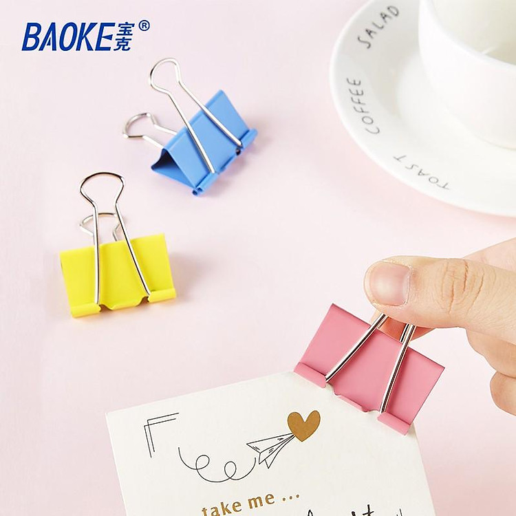 Kẹp Giấy Màu BAOKE (40 cái) - Ảnh 2