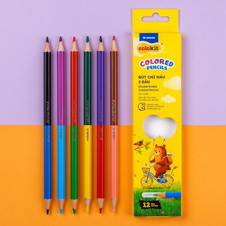 Hộp 6 Bút Chì Màu Hai Đầu Colokit CPC-C034