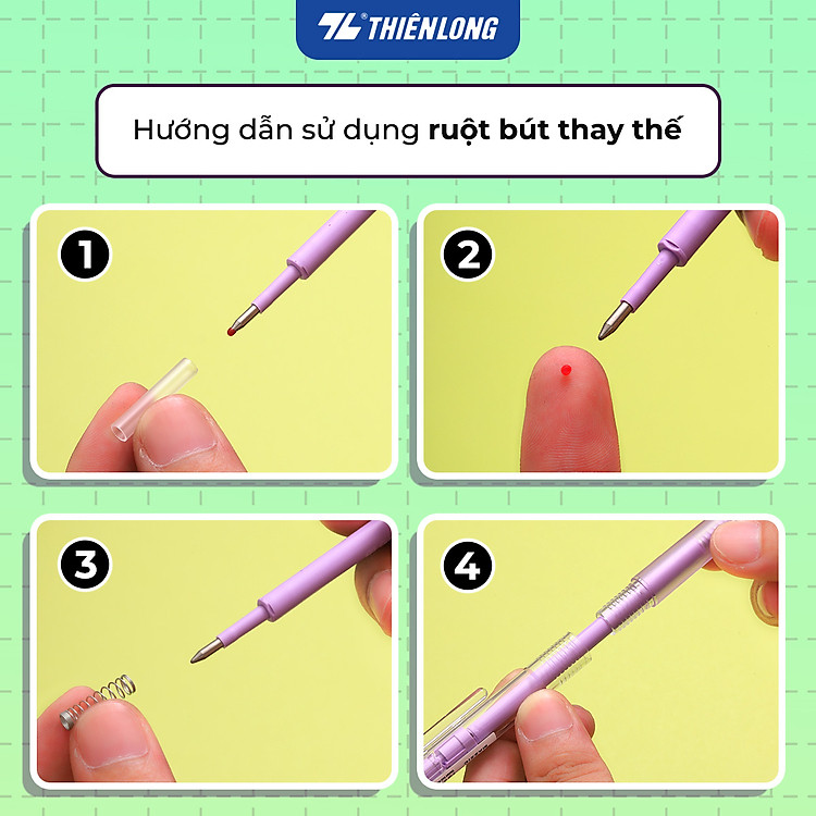 Túi Ruột Bút Gel Xóa Được Thiên Long Officemate GRE-006 (5/10/20 chiếc) - Ảnh 7