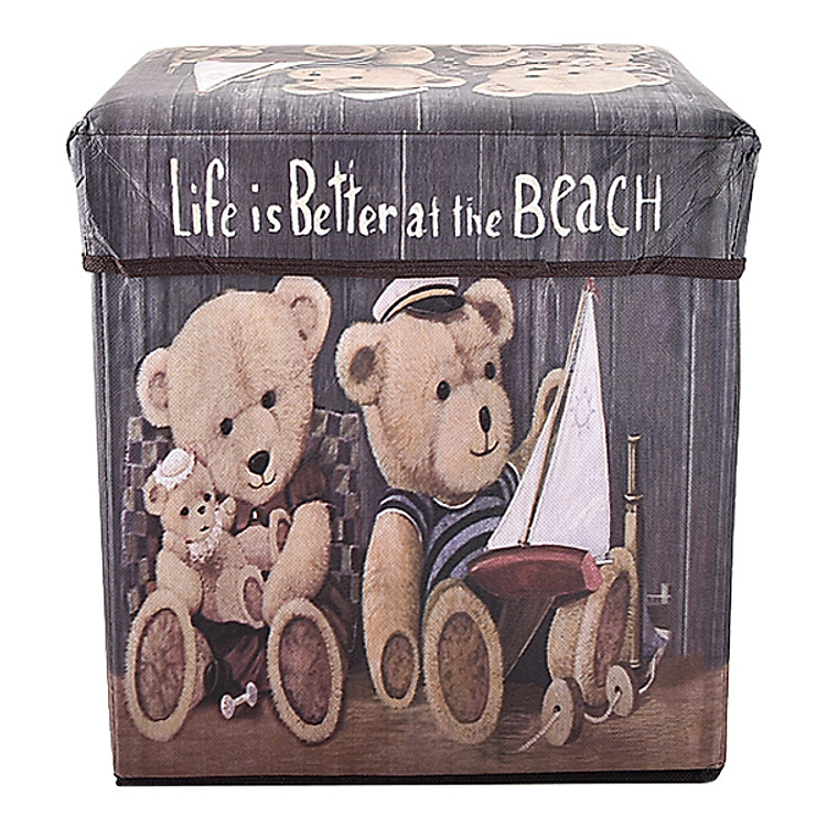 Hộp Vải Làm Ghế Ngồi 2in1 Đựng Đồ Đa Năng