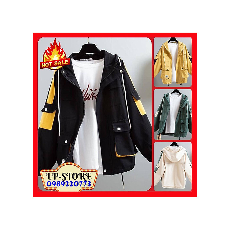 ÁO KHOÁC KAKI - ÁO JACKET BOMBER PHỐI 6 TÚI ( ẢNH THẬT5 MÀU )