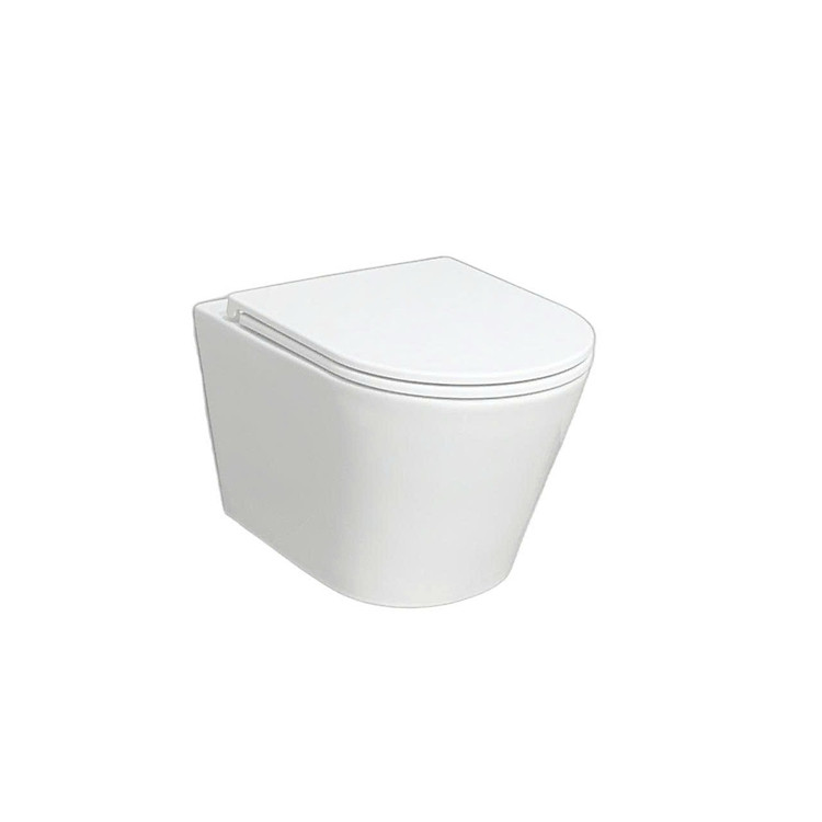 Bộ bàn cầu treo tường nắp chữ A, kích thước: 510*365*350mm, màu Glossy White, hiệu Trevi