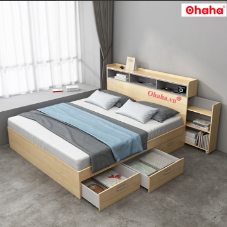 Giường ngủ gỗ công nghiệp cao cấp OHAHA - GC034