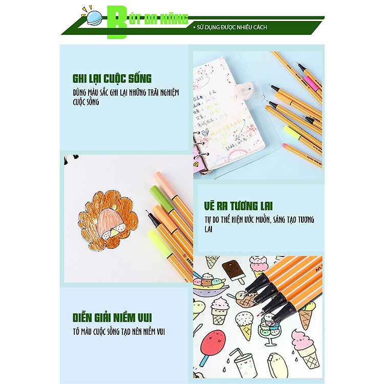 Bút kim STABILO Point 88 0.4mm (Xanh ngọc, Đỏ son) - Ảnh 3