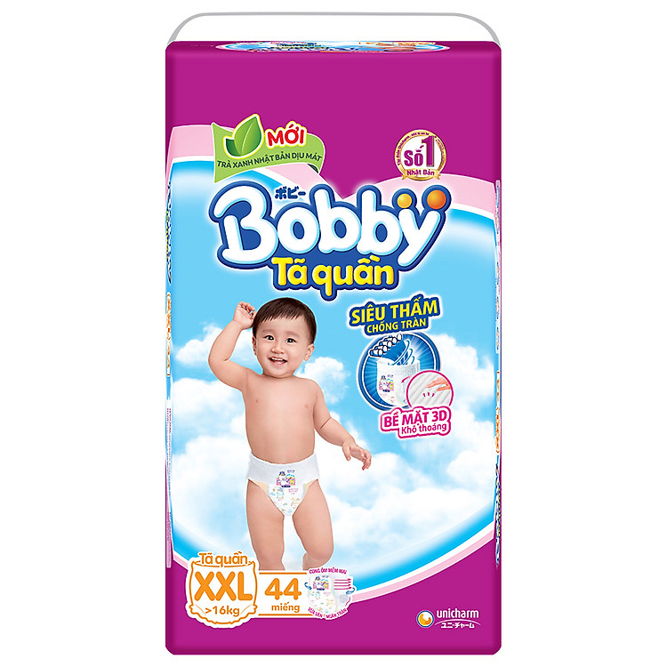 Tã Quần Bobby Gói Siêu Lớn XXL44 (44 Miếng)