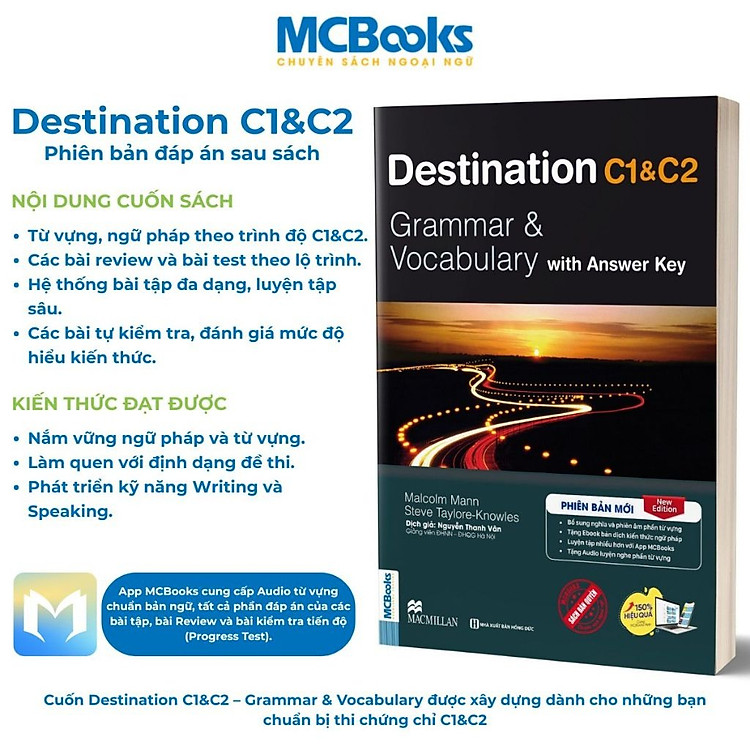 Sách - Destination C1C2 Grammar and Vocabulary Tặng Audio Và Bài Tập Thực Hành MCBooks