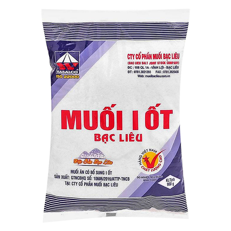 Muối Iod Sấy Bạc Liêu (900g)