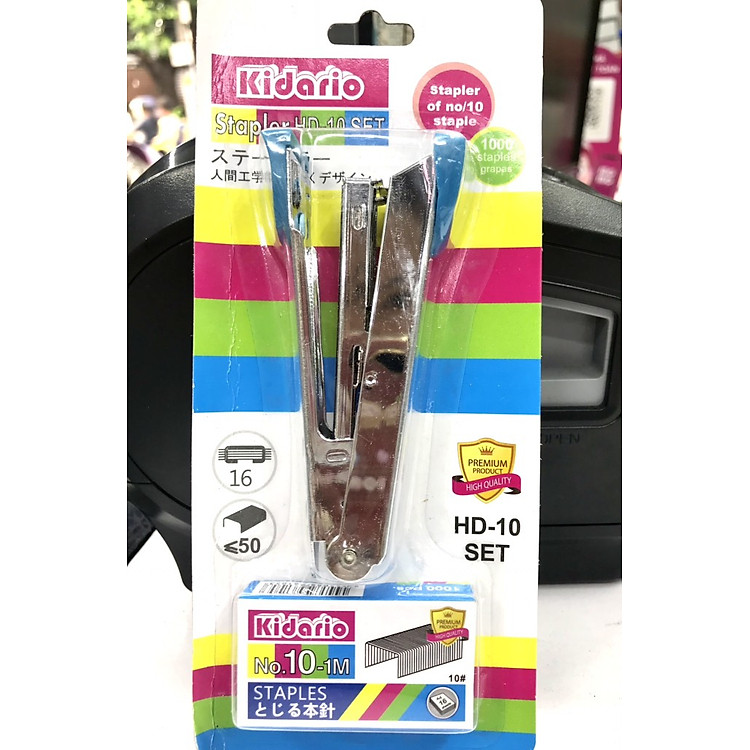 Bấm Kim Kidario Số 10 + Kim Bấm HD-10 (16 tờ)