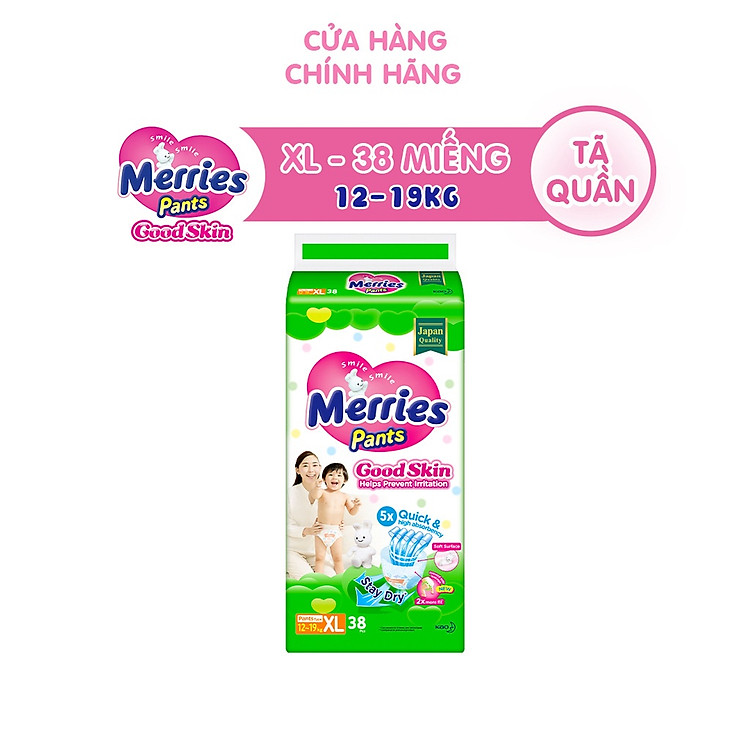 Tã quần Merries Goodskin đủ size Đảm bảo Ưu đãi