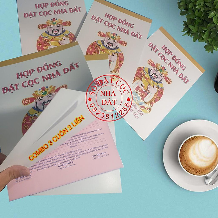 - 3 CUỐN SỔ ĐẶT CỌC NHÀ ĐẤT THẦN TÀI LOẠI 2 LIÊN - KHỔ A4 KHÔNG CẦN GIẤY THAN