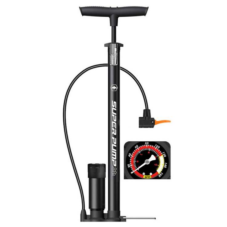 Bơm xe đạp, xe máy, ô tô. Công suất 160 PSI. Hỗ trợ 2 đầu van Pháp, van Mỹ. Có bình gas trợ lực. Đồng hồ thể hiện áp suất lốp theo thời gian thực
