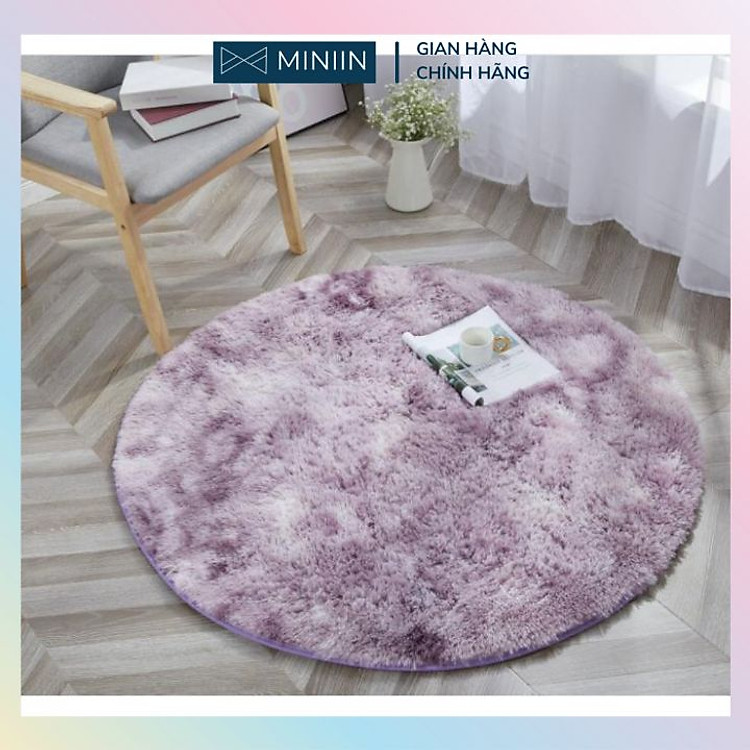 Thảm Lông Tròn Cao Cấp 1m, 1m6 Loại 1 Trang Trí Phòng Khách, Phòng Ngủ, Phòng Chụp Hình và Các Sự Kiện - Hàng Chính Hãng MINIIN