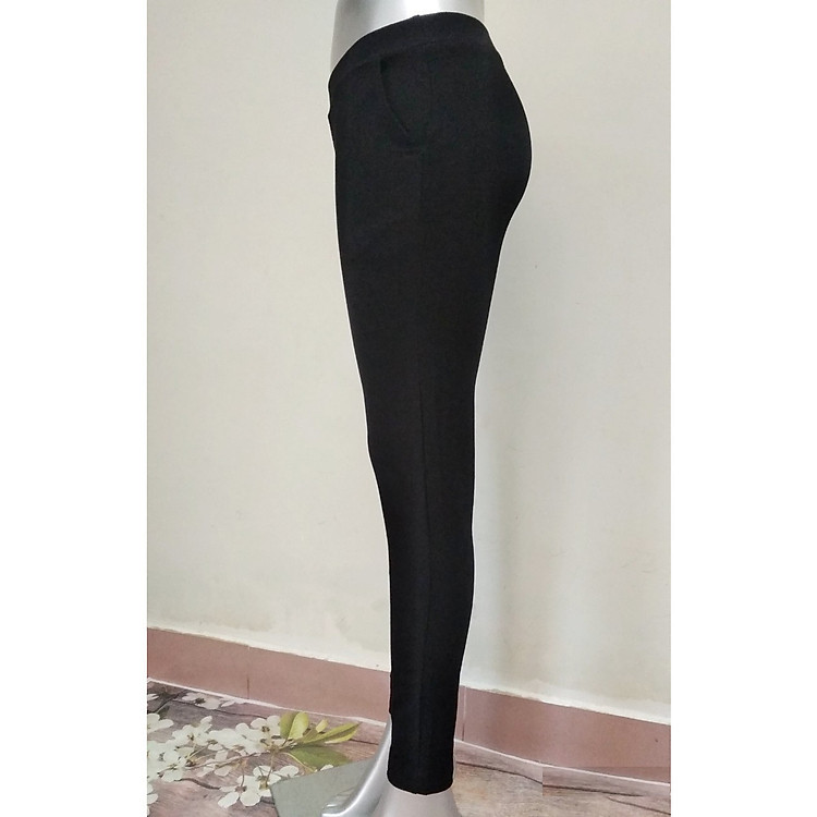 Quần legging 2 túi thun cotton trơn màu hàng loại 1
