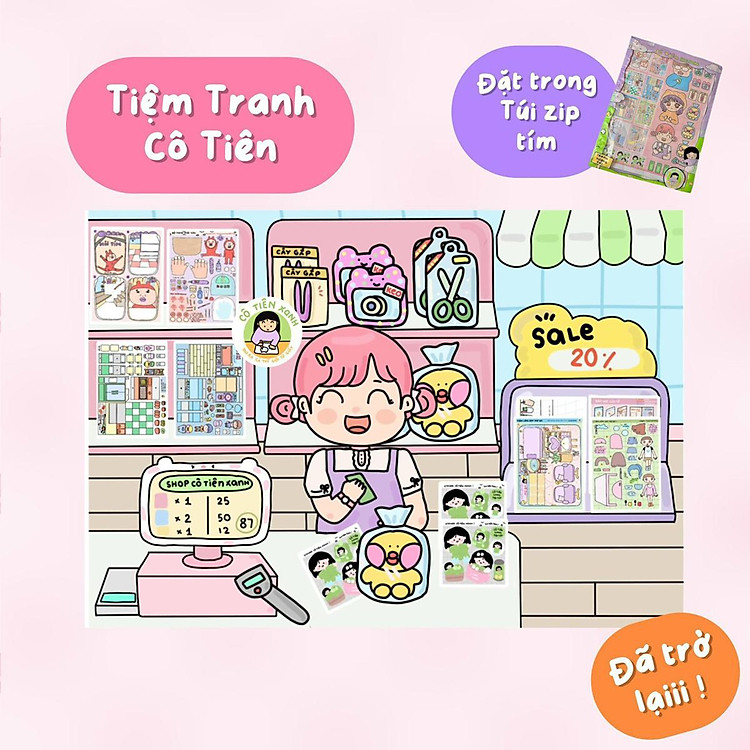 Bộ Tranh Tương Tác Cô Tiên Xanh Chính hãng Ưu đãi - Hình ảnh 3