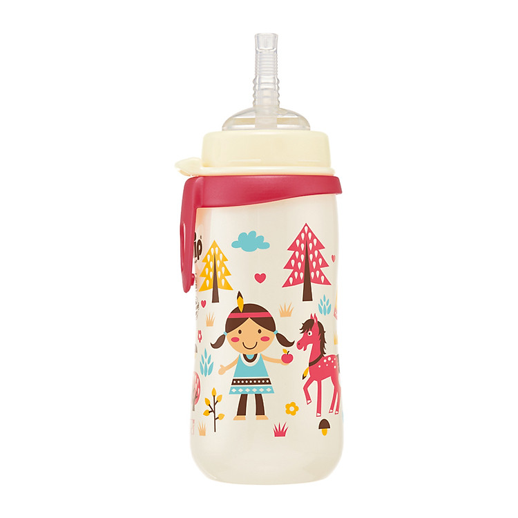Bình Uống Nước Kèm Ống Hút PP Nip NIP35068 - 330ml Cho Bé gái