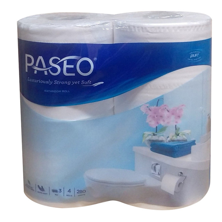 Giấy Vệ Sinh Paseo (4 Cuộn x 3 Lớp)