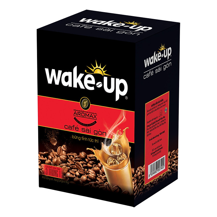 Cà Phê Hòa Tan 3 Trong 1 – Wake-Up Café Sài Gòn (19g x 24 Gói)