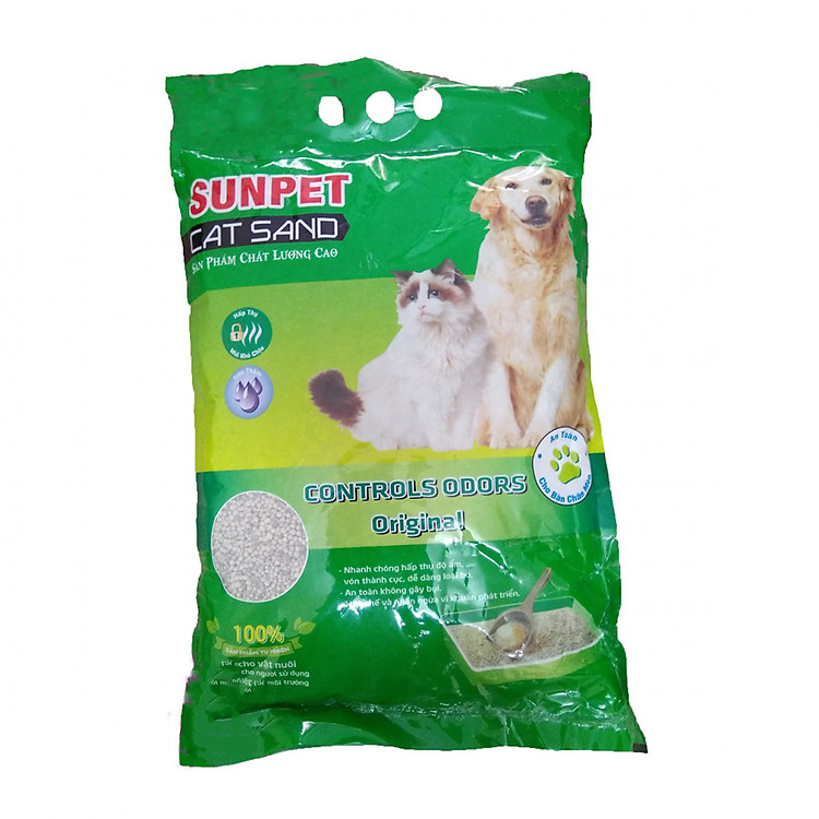Cát vệ sinh cho mèo 5L SUNPET CAT SAND - Cát không mùi