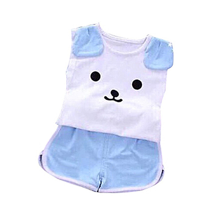 Bộ Quần Áo Ba Lỗ Trắng Tai Xanh 26 Cho Bé Chất Cotton
