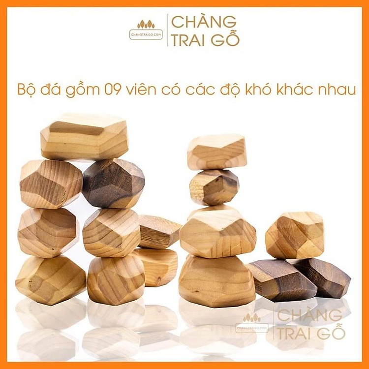 Đá Gỗ Cân Bằng Tumi ishi - Đồ Chơi Gỗ Giáo Dục Trí Tuệ