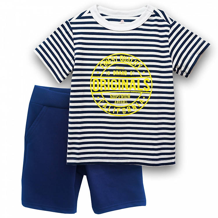Bộ quần áo TAMOD sọc xanh đen cho bé trai.