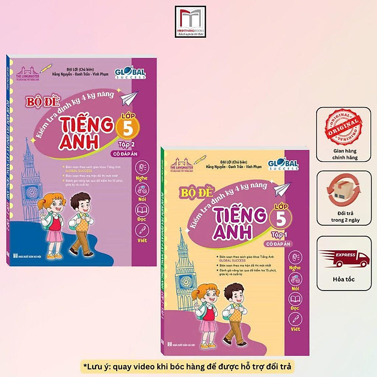 Global Success – Bộ Đề Kiểm Tra Định Kỳ 4 Kỹ Năng Lớp 5 – Tập 1 + 2 – Có Đáp Án