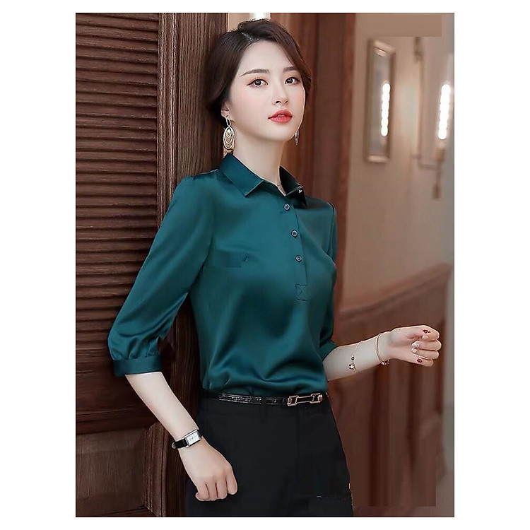 Áo Sơ Mi Nữ Công Sở Kiểu Tay Lỡ Cài Nút Ngực - Mã SSL1228