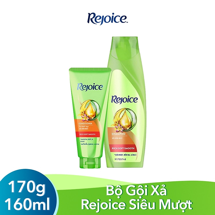 Bộ Gội Xả Rejoice Siêu Mượt (Dầu Gội 170G + Dầu Xả 160ML)