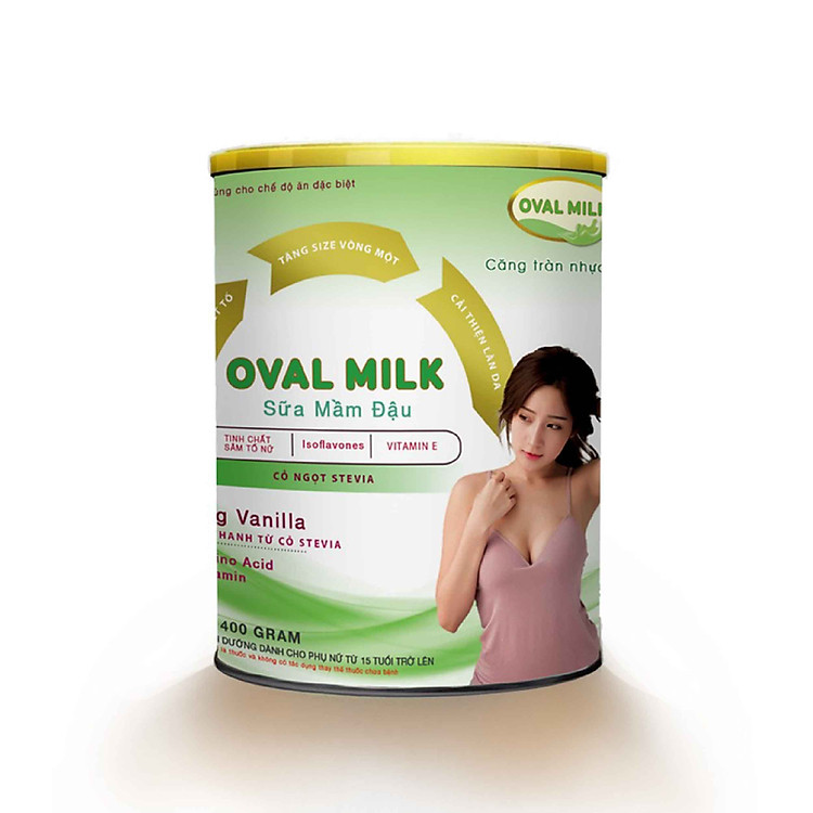 Sữa Mầm Đậu Nành Oval Milk 400g Tăng Vòng 1 - Cân Bằng Nội Tiết Tố Nữ