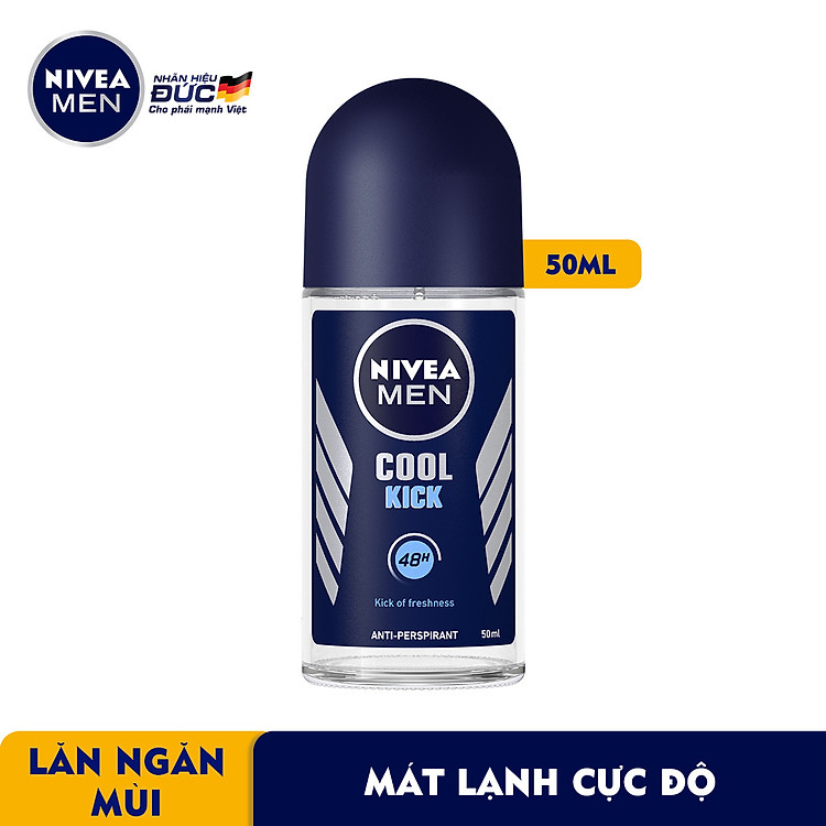 Lăn Ngăn Mùi NIVEA MEN Cool Kick Mát Lạnh (50ml) - 82886
