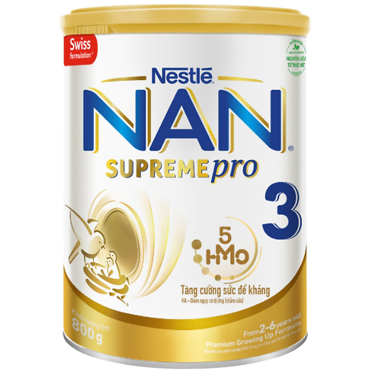 Sữa bột Nestlé NAN SUPREMEPRO 3 800g nhập khẩu Đức đạm Gentle Optipro ngừa mẫn cảm Tặng Đồ Chơi Bàn Kèm Chữ Cái (Dành cho trẻ từ 2 - 6 tuổi)