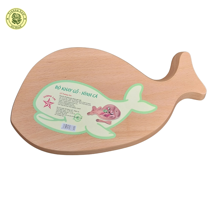 Khay Ăn Gỗ Beech Hình Con Cá Chính hãng Tiết kiệm - Hình ảnh 4