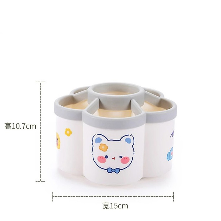 Khay đựng bút hình cánh hoa xoay 360 độ - Ảnh 3