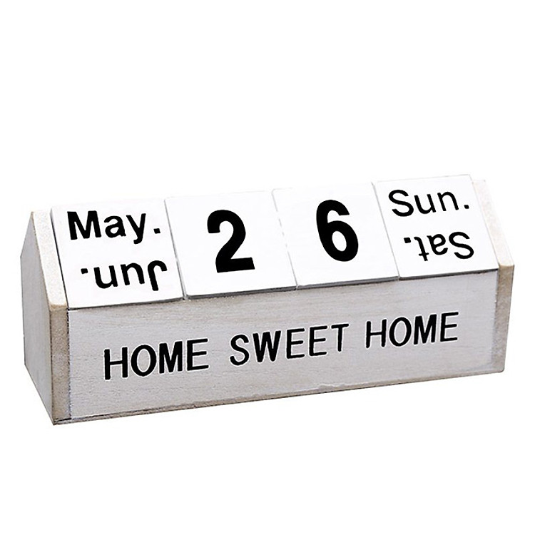 Lịch khối gỗ Bắc Âu Sweet Home để bàn