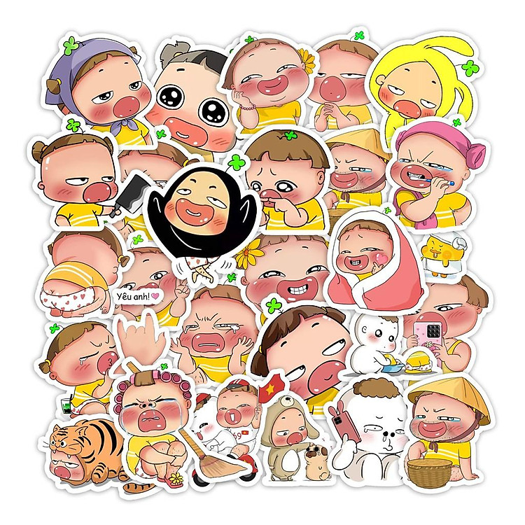 Bộ Hình Dán Meme Quỳnh Aka | Sticker Dán Trang Trí Nón Bảo Hiểm , Dán Điện Thoại