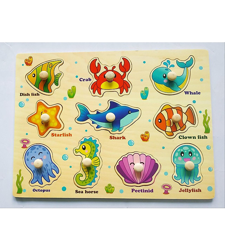 Set 5 bảng ghép hình có núm _ đồ chơi giáo dục MK02